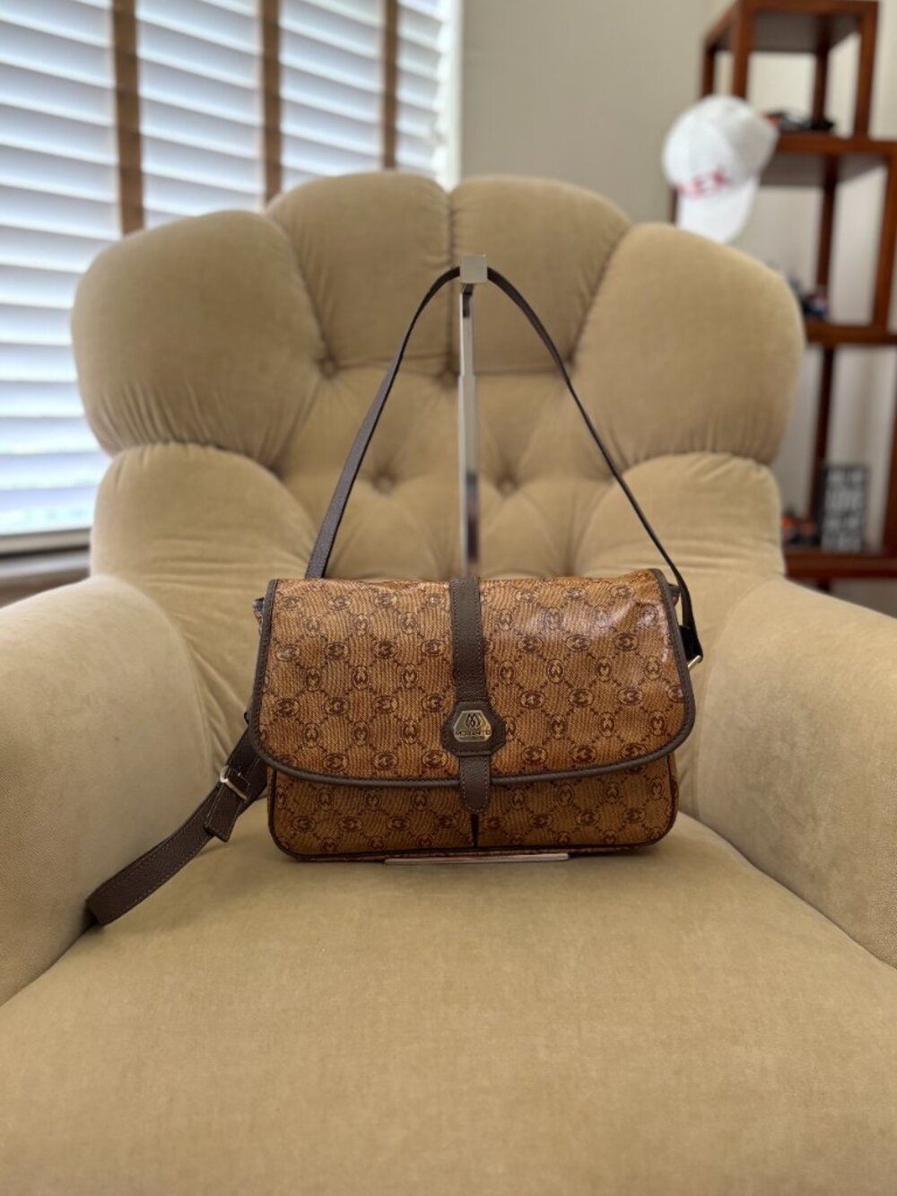 VTG Auth.MORABITO PARIS Iconic Monogram Coated Canvas Shoulder Bag